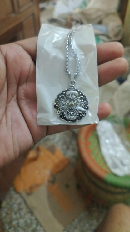 Hanuman Ji Pendant | Oxodaised Silver Chain | Weight: 300 gramLBH- 28-25-22